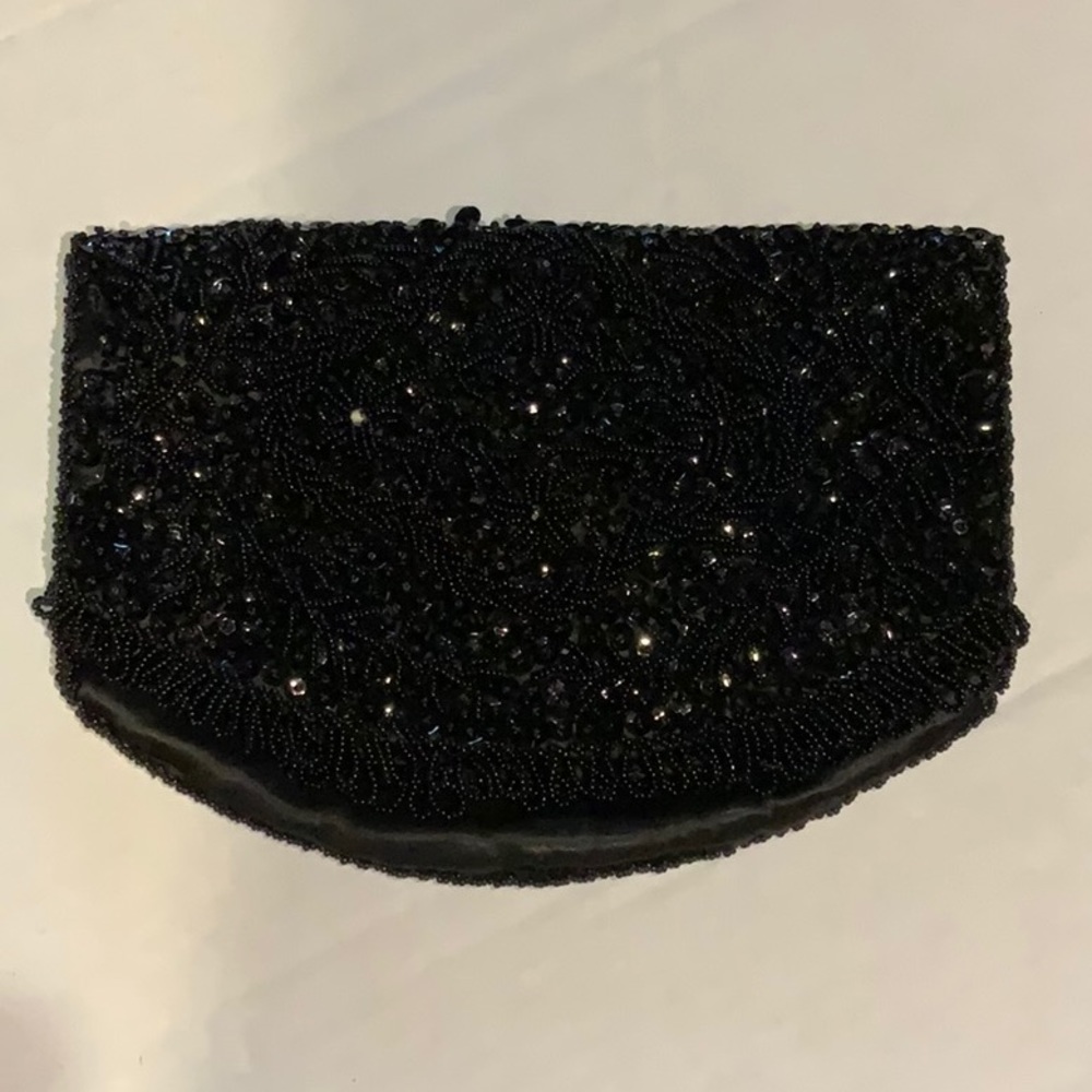 Vintage Black Delill Clutch Beaded Evening Bag